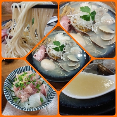 「【オープン記念限定】特製貝運そば＋海鮮丼」@寿製麺よしかわ 川越店の写真