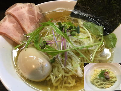 「味玉白トリュフ香る貝と煮干そば830円、替玉150円」@中華そば 先崎の写真