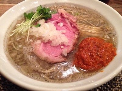 「背脂煮干そば + 黒酢の大玉」@灰汁中華 丿貫の写真