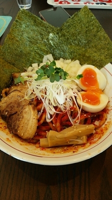 「特製辛あつ(３辛)」@麺屋みつばの写真