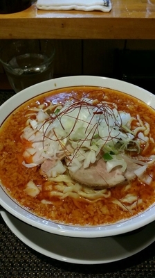 「背脂煮干辛味噌仕立て(大盛100円)」@麺庵ちとせの写真
