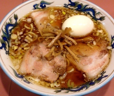 「チャーシュー麺1000円　半熟玉子50円」@名物屋の写真
