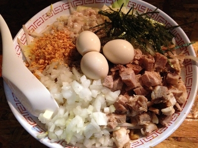 「汁なし男そば(玉子入り)＋麺100g」@男そば 連獅子の写真