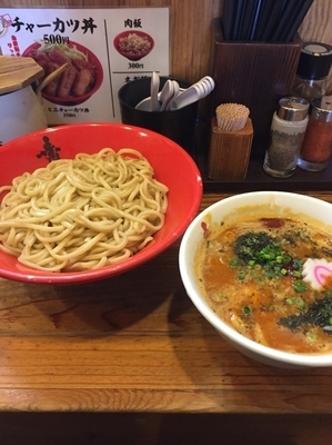 「赤辛つけ麺中盛り」@赤備の写真