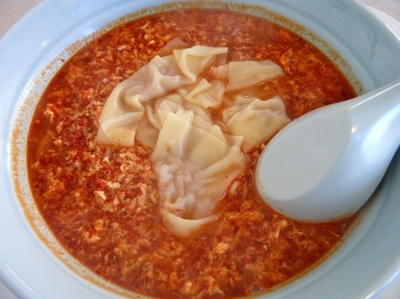 「ワンタンタンタン（大辛）900円+ライス無料」@唐丸タンタンの写真