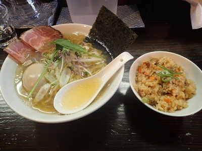 「味玉白トリュフ薫る貝と煮干しそば(830円)+α」@中華そば 先崎の写真