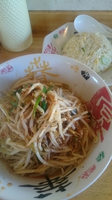 「燗中華  ７５０円  半チャーハンセット２００円」@手打ちらーめん 本丸の写真