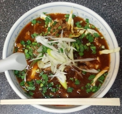 「四川牛麺冬バージョンご飯付税別840円」@竹林坊の写真