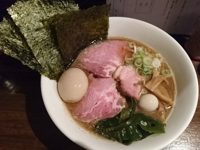 「牡蠣味噌+煮玉子+肉増し」@煮干専門 中華そば 平八の写真