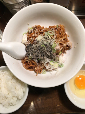 「汁無し担々麺800円＋小ライス100円」@濃厚担々麺・らーめんつけめん 仁の写真