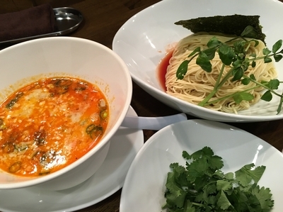 「坦坦つけ麺 880円 with パクチー 100円」@創作麺工房 鳴龍の写真