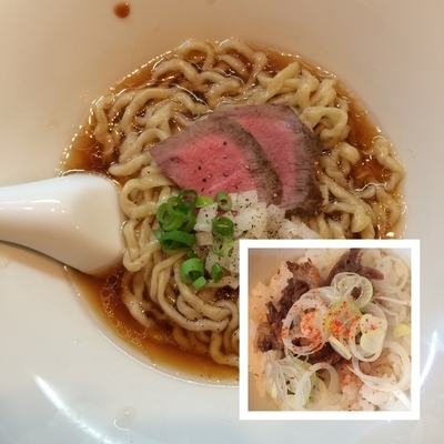 「【限定】牛テールと焼きアゴのラーメン&牛テール丼」@らーめん かねかつの写真