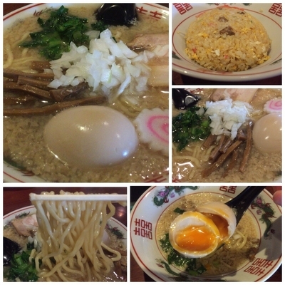 「背脂中華そば 750円 半チャーハン 350円 ラーパス味玉」@old school 中華そば Miya Dera Soulの写真