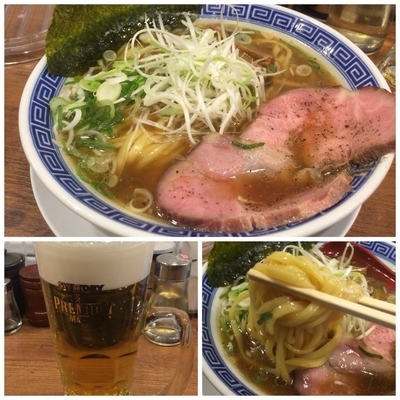 「中華そば 760円＋ビール500円」@背脂煮干 丸め 新所沢店の写真