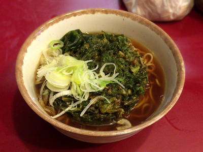 「春菊天そば(370円)」@丹波屋の写真