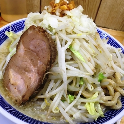 「ふじそば 塩（中盛，ニンニク少なめ）」@勝神角ふじの写真