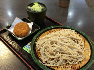 「もりそば(320円)+コロッケ(クーポン)」@ゆで太郎 本所吾妻橋店の写真