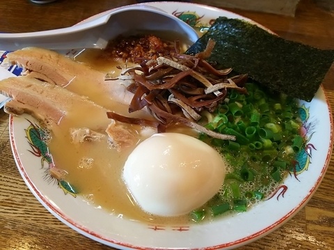 「【限定】お土産らあめん　＋味玉：サービス券　＋替玉」@らあめん 寸八 総本店の写真