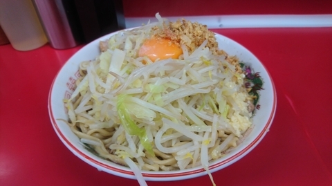 「汁なし(麺硬め・ニンニク少なめ・ヤサイ)」@ラーメン二郎 湘南藤沢店の写真