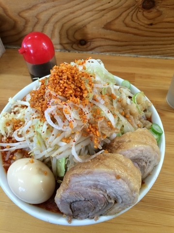 「ラーメン小子豚ニンニク野菜アブラダブルネギ少しホットマン2」@ハイマウントの写真