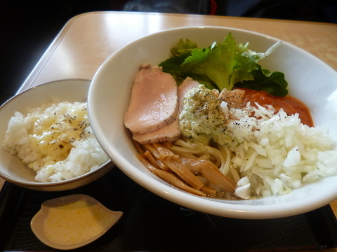 「【限定】シャケトマーゼ＋〆の飯しチーズ付き」@麺や 蒼 AOIの写真