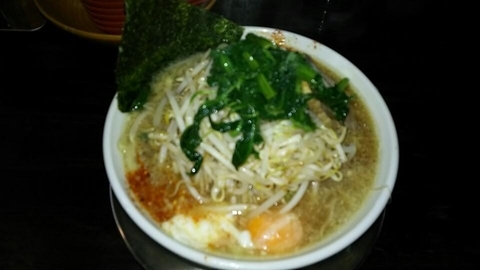 「ラうどん200g 750円、もやし100円+温たま100円」@ラーメン ヤスオの写真