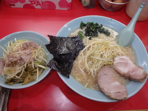 「かいざんラーメンネギ丼(1,000円)(硬め、コッテリ)」@かいざん 西船橋店の写真