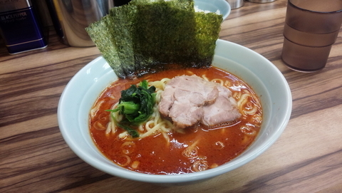「激辛ラーメン（並)」@横浜ラーメン 武源家の写真
