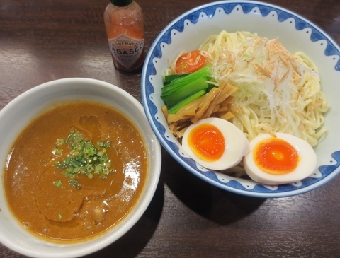 「エビつけ麺（大盛り）＋クーポン味玉　850円」@GANCON NOODLEの写真