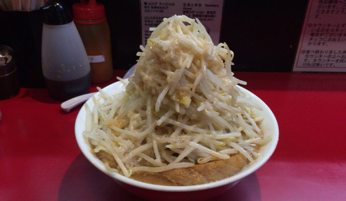 「ラーメン 全部増し辛揚げ別皿」@千里眼の写真