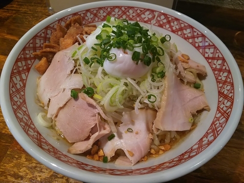「【限定】豚玉和え麺　（大盛り：サービス券）」@麺肴 ひづきの写真