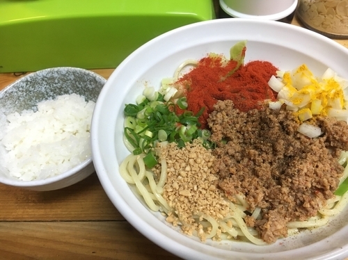「カレー汁なし担々麺＋ミニライス【880円】」@自家製麺 てんかの写真