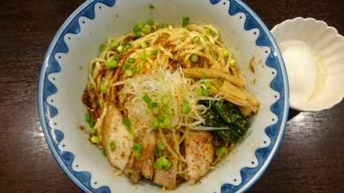 「辛シビ油そば￥850(温泉玉子付)」@GANCON NOODLEの写真