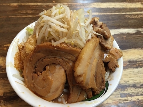 「雷そば 並 こってり 半豚増し」@雷 北松戸本店の写真