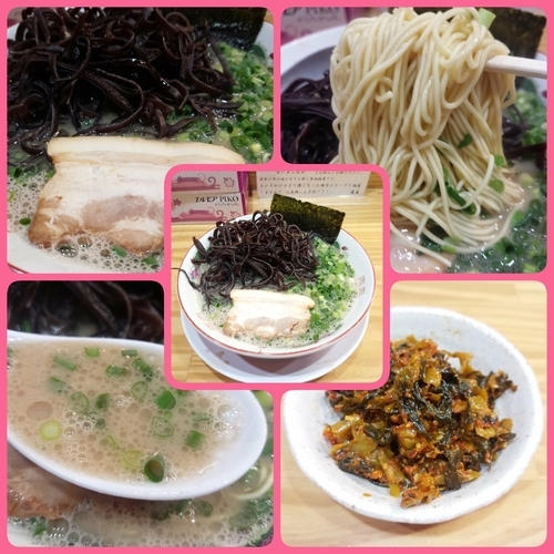 「ネギらーめん＋激辛高菜＋半替玉」@博多長浜らーめん 天軒の写真