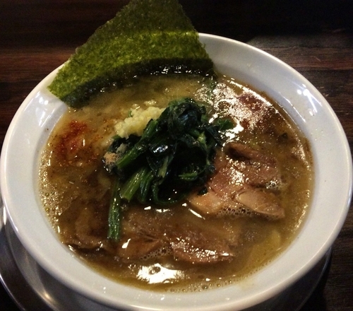 「ラうどん（太麺） 130グラム　アブラ多め　ショウガ 700」@ラーメン ヤスオの写真