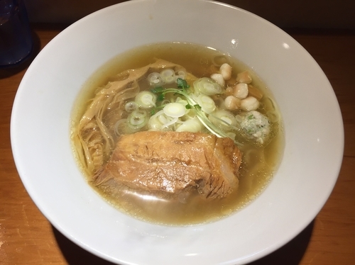 「手もみ中華そば 塩(720円)+チャーシュー丼(250円)」@國分ラーメン食堂の写真