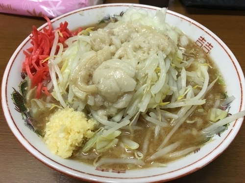 「ミニラーメン＋豚2枚」@らーめん おうか 松戸松飛台店の写真