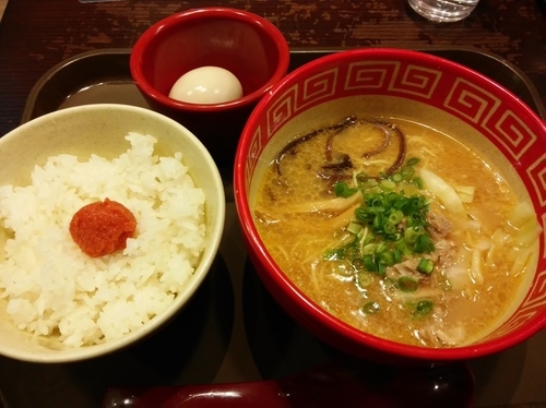 「じゃんがらみそset（朝メニュー）」@東京じゃんがら ecute上野店の写真