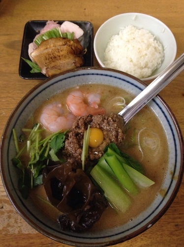 「如月の一杯  愛❤️抱き胡麻拉麺E  ライス」@MENYA 食い味の道有楽の写真