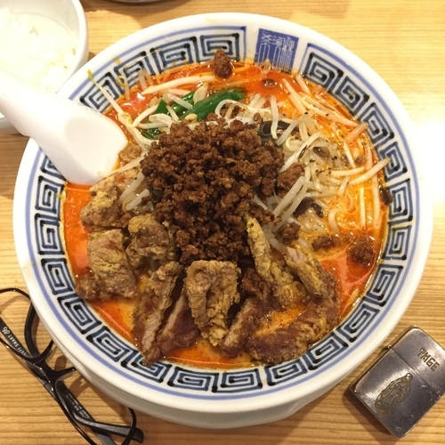 「排骨担々麺 ⑤辛」@希須林 赤坂店の写真