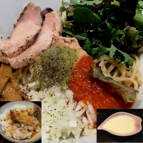 「【限定】シャケトマーゼ＋〆の飯」@麺や 蒼 AOIの写真