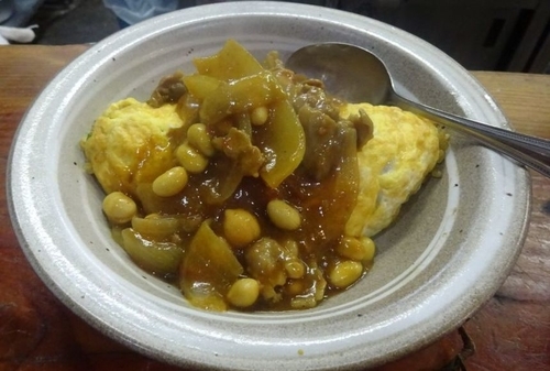 「信州オレイン豚とひよこ豆のオムカレー」@かたくり温泉十郎の湯 和洋亭宇田の写真