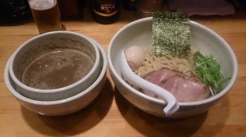 「濃い煮干しのつけめん＋味玉」@○心厨房の写真