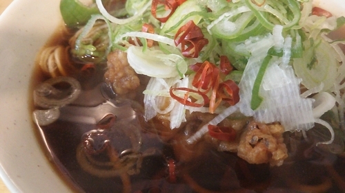 「ジャンボゲソそば」@一○そばの写真