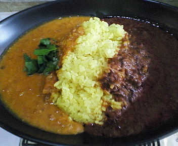 「両がけ２色カレー（カリガリ・インド）　８００円」@渋谷カリガリの写真