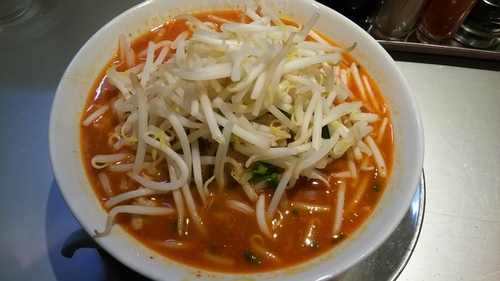 「赤鬼ニンニク味噌タンメン+もやし」@らあめん花月嵐 成増店の写真