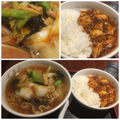 「五目汁そば + 麻婆丼セット 1000円」@中国料理 翠蓮の写真