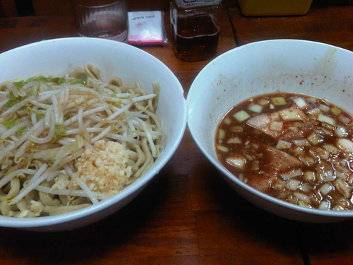 「たまつけ麺 ニンニクカラメ」@蓮爾 新町一丁目店の写真
