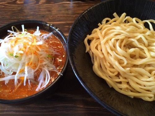 「辛味噌つけ麺味玉」@大塚屋の写真